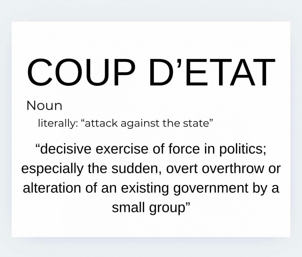 Say: Coup D'etat!